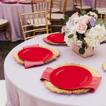 Smarty Had A Party 7.5" Solid Red Holiday Round Disposable Plastic Appetizer/Salad Plates (120 Plates), 120PK 117R-CASE