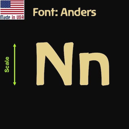 Aacc Self-Adhesive Vinyl Letter: N, Scale: 4 cm. Color: Gold Font: Anders by, 12PK AACC-Anders-UN-Gold-M4x12