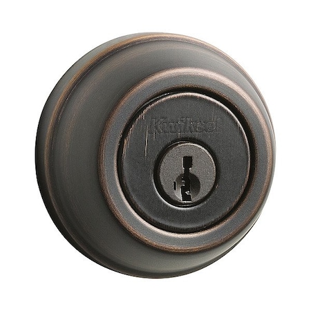 Kwikset Single Cylinder Deadbolt, 1" L Throw, Zinc 780-11P-SMT-6AL-STRKP-K3