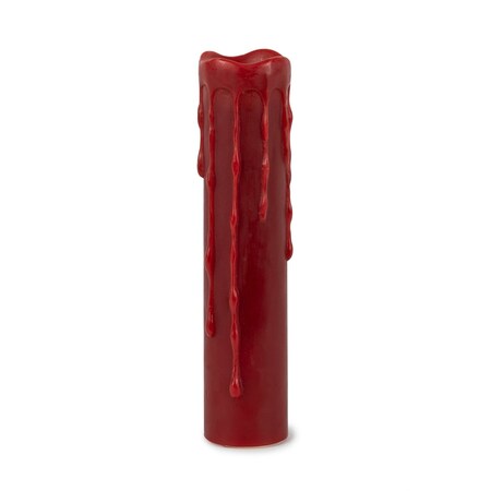 Homeroots Set of Two Red Flameless Pillar Candle, 2PK 517679