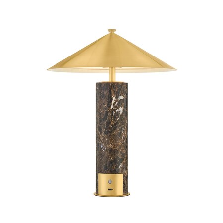 Hudson Valley Lighting Permont 1 Light Rechargeable Table Lamp in Aged Brass Finish L6251-AGB