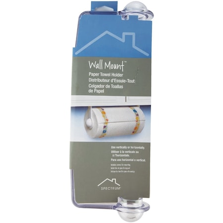 Spectrum Clear Plastic Wall or Cabinet Mount Paper Towel Holder 40250