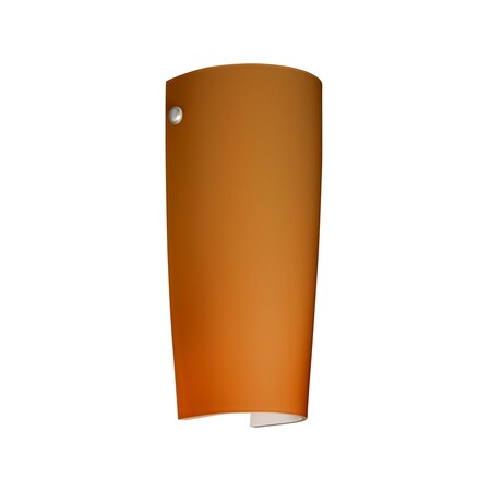 Besa Lighting Tomas Wall Sconce, Amber Matte, Polished Nickel Cap Finish, 1x75W Incandescent 704180-PN