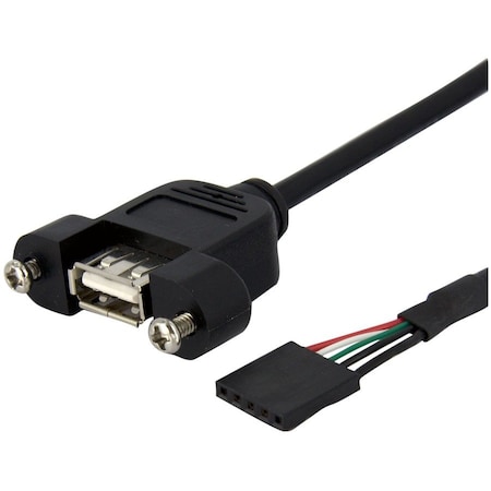 Startech.Com 1 ft Panel Mount USB Cable - USB A to Motherboard Header Cable F/F USBPNLAFHD1