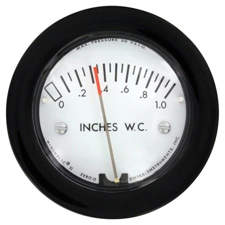 Dwyer Instruments Differential pressure gage, range 0-0.5" w.c. 2-5000-0