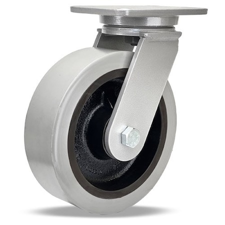 Hamilton Champion Swivel Caster, 10" x 3" DuraGlide 1" thick Polyurethane (95A) on Cast Iron Wheel S-CH-13GB95