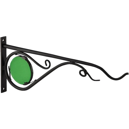 Panacea 15'' Black w/Green Stained Glass Forged Metal Decorative Hanging Plant Bracket 85041