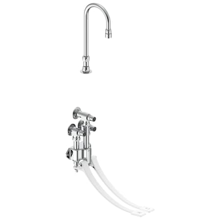 Delta Commercial 54T5 Wallmount Double-Pedal Surgeon'S Scrub-Up In Chrome 54T5332A