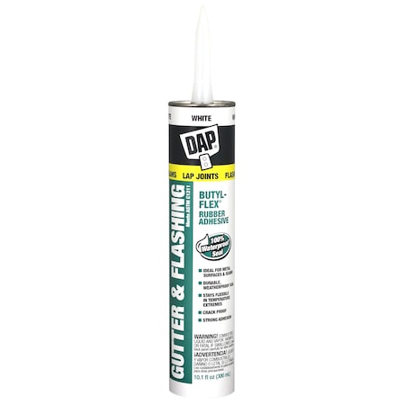 Dap Sealant, 10 oz, Cartridge, White, Hybrid Base, Butyl-Flex 18182