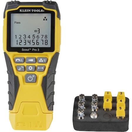 Klein Tools Cable Tester Kit with Scout Pro 3 Tester, Remotes, Adapter, Battery VDV501-851