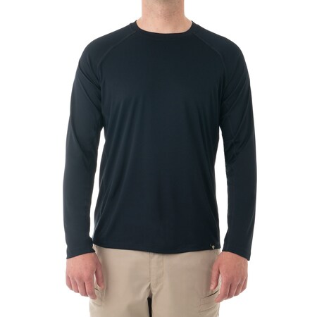 First Tactical PERFORMANCE TRAINING T-SHIRT LONG SLEEVE, 100% Polyester, Pullover, 0 Pocket(s), Midnight Navy, L 111504