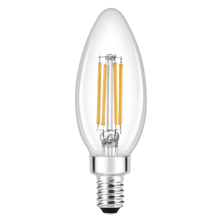 Ledvance/ Sylvania LED B10, 5, 5W, Dimmable, 90CRI, 500 Lumens 2700K, 15000 Life, CandelabraBase LED5.5B10CBLUNTDIM927CL13YTL