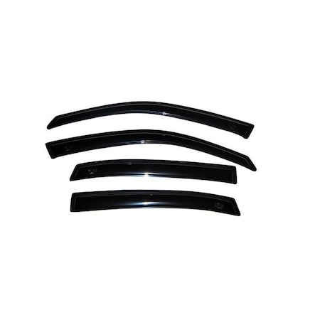 Ventshade Rainguards, Aerodynamic Design, Tape-On, Smoke, Acrylic, Set Of 4 94234