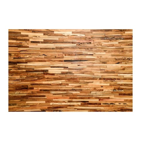 Homeroots Brown 3D Embossed Geometric Teak Reclaimed Wood Decorative Wall Panels 617482