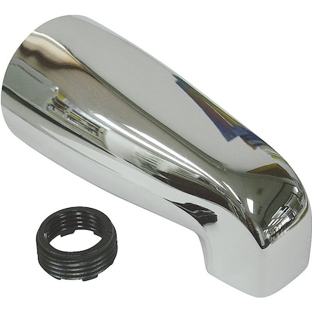 Prosource Bathtub Spout, 5-1/8 in L, 3/4 x 1/2 in Connection, IPS, Zinc, Chrome Plated 24500