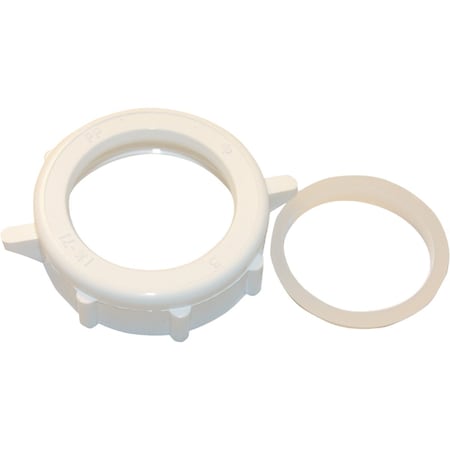 Westlake Pipe & Fittings 1-1/4''x1-1/4'' Wht Plastic Slip Joint Nut & Washer 03-1849