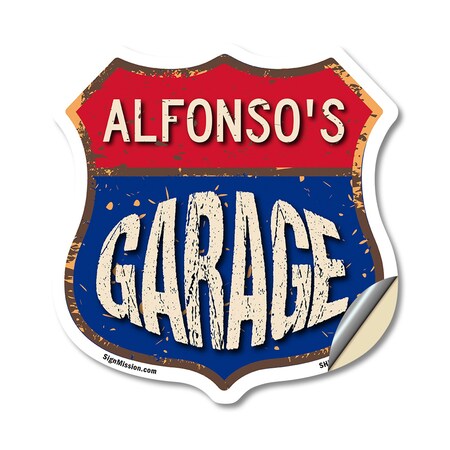 Signmission Alfonso's Garage, 12 Inch X 12 Inch, Vinyl Decal SHI-D-12-383-ALFONSO