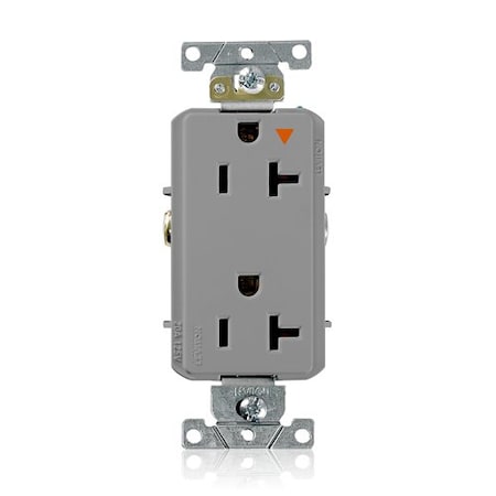 Leviton Duplex Receptacle Outlet, 20A, Gray, 125V 16362-GIG