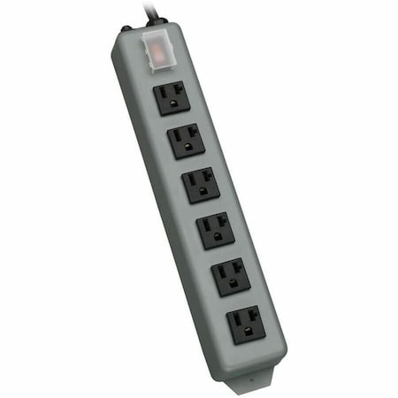 Tripp Lite Outlet Strip, Industrial, 6 5-15R, 5-20P, 15 ft., Gray UL620-15
