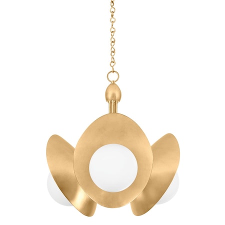 Troy Lighting Olson 3 Light Chandelier 24.25 In. Vintage Gold Leaf F3024-VGL