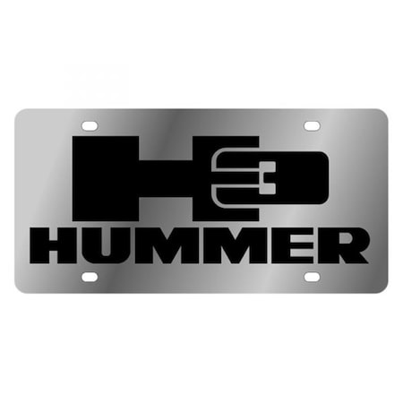 Overtime GM Polished License Plate with Black Hummer H3 Logo OV3635671