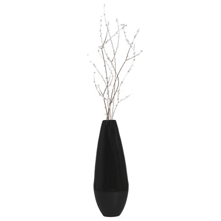 Uniquewise 31.5" Spun Bamboo Modern Metallic Tall Floor Vase, Black QI003354BK.L