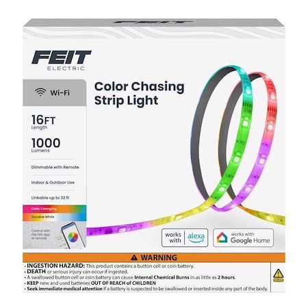 Feit Electric 16 ft. L Color Changing Plug-In LED Tape Light TAPE192CHASE/AG