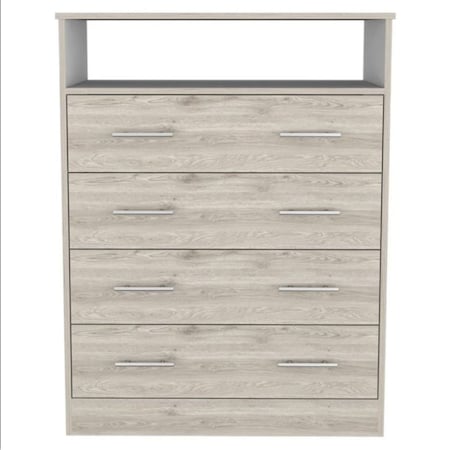 Homeroots 33" Light Grey Manufactured Wood Four Drawer Dresser 477782