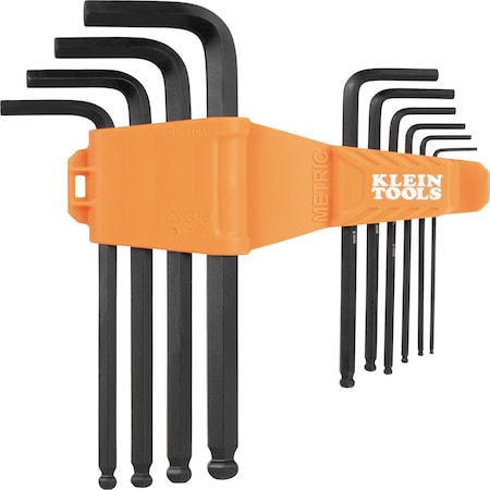Klein Tools Long Ball-End Hex Key Set, Metric, 10-Piec BLS10M
