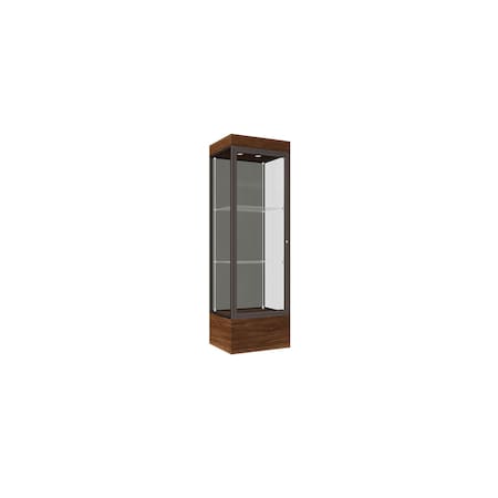 Ghent 76''H x 24''W x 20''D Edge Display Case 12'' Base w/ Slate Back & Dark Bronze Frame 93LFSL-BZ-WNH