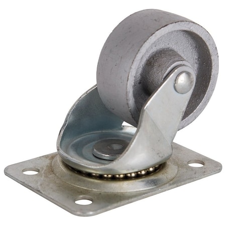 Prosource Swivel Caster, 2-1/2 in Dia Wheel, 1 in W Wheel, Steel Wheel, Gray, 125 lb, Steel Housing Material JC-S06