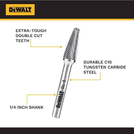 Dewalt SINGLE CARBIDE BURR SIZE SL-3 DXCBTJSL3