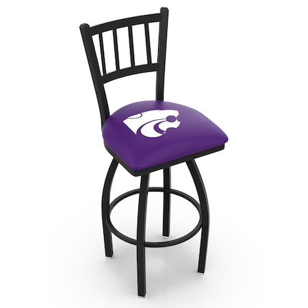 Holland Bar Stool Co 36" Blk Wrinkle Kansas State Swivel Bar Stool, Jailhouse Back L01836KnsasS