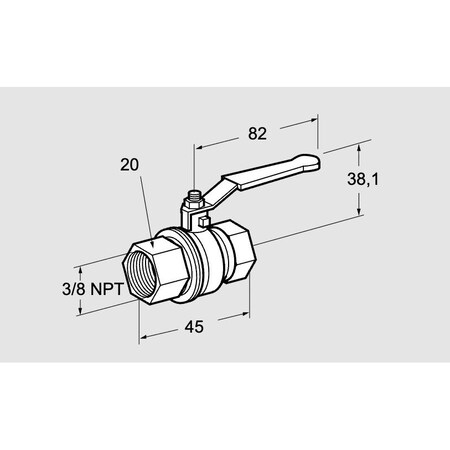 Honeywell Kromschroder VLV, BALL, MAN, 0.375 IN, NPT, AKT 10TN88 KS03152307