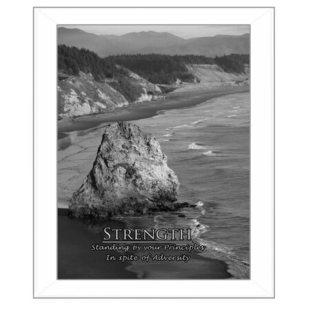 Homeroots Strength 7 White Framed Print Wall Art 405375
