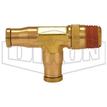 Dixon Push-In Run Tee, 1/4 in Nominal, MNPT Swivel x Tube, Brass, Domestic AQ71DOTS4X4