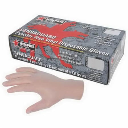 Mcr Safety Non-Sterile Disposable Gloves, XL, Vinyl, Clear, 10.622 in L, Non-Powdered, Smooth, 5 mil Thick 5015XL
