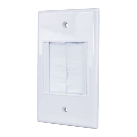 Monster Cable Just Hook It Up White 1 gang Plastic Home Theater Brush Wall Plate JHIU0070
