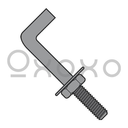 Oxoxo 1/2-13X18 Bent Anchor Bolts With Nut And Washer Plain, 25PK 391063