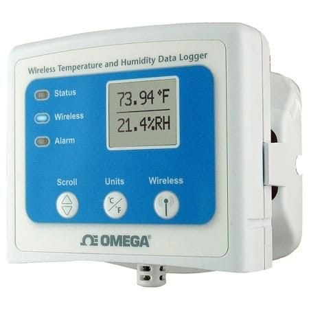 Omega Wireless Temperature & Humidity Data Logger, 2 Measurements, Temperature, RH, 16128 Max Samples, LC OM-CP-RFRHTEMP2000A