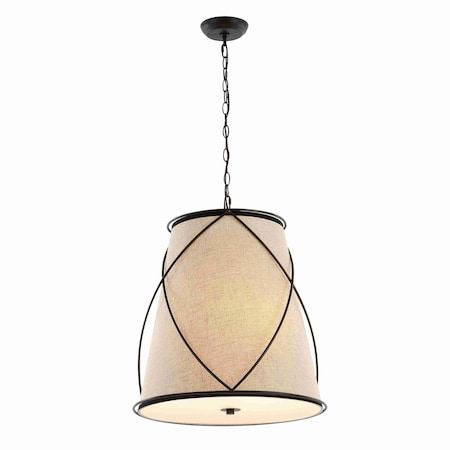 Jonathan Y Milo 19" 3-Light Rustic Farmhouse Iron LED Pendant, Oil Rubbed Bronze JYL1315A