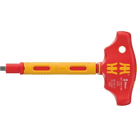 Wera 410 i VDE A RA VDE-insulated T-handle adapter screwdriver, 1/4 in x 130 mm 5005121001