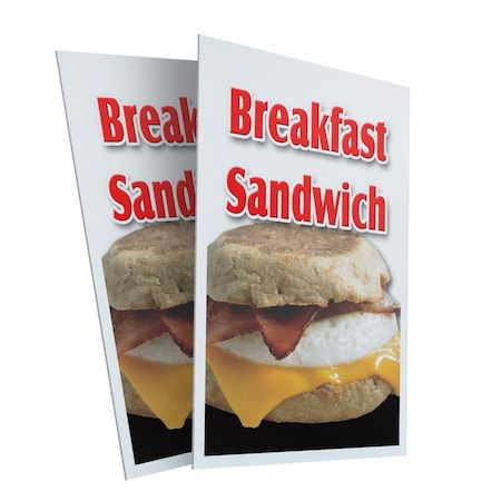 Signmission Breakfast Sandwich, Plastic Signs Only 24 Inch x 36 Inch, Corrugated Plastic, 2PK CSB-2436-2PACK-Breakfast Sandwich