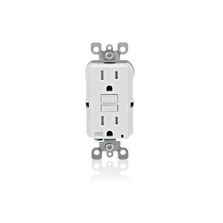 Leviton Self-Test GFCI Receptacle, Tamper Resistant Duplex, 15 Amp, 125 Volt, 5-15R NEMA GFWT1-W