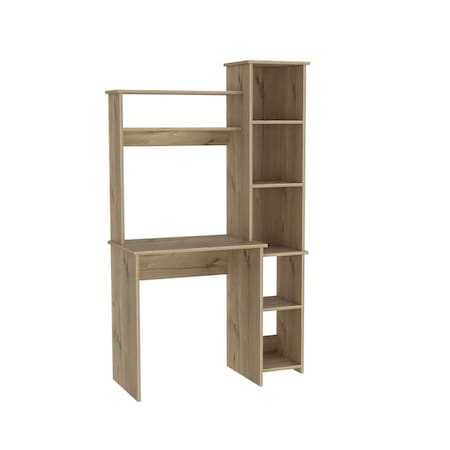 Homeroots 39" Oak Wood Writing Desk 535143