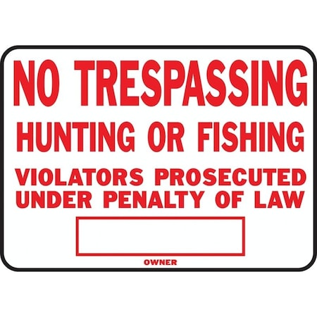 Hy-Ko Sign Legal No Trespassing Alum SS-5