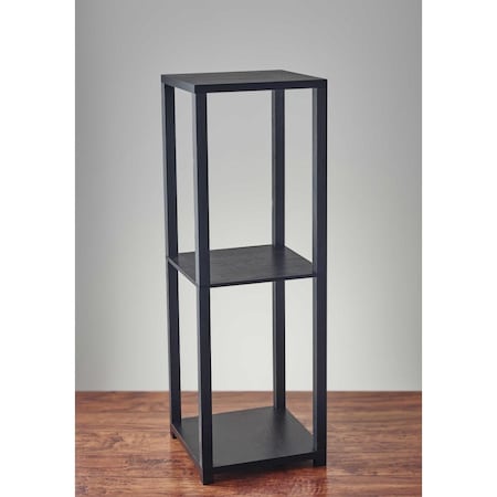 Gfancy Fixtures Black Wood & PVC Veneer Tall Pedestal, 11.5 x 11.5 x 34.75 in. GF3088911