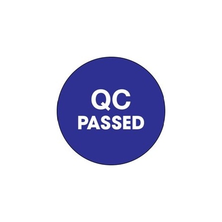 Bubblefast 1'' Circle - ''QC Passed'' Blue Labels BFDL1258