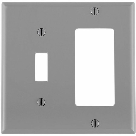 Leviton Combination Wallplate, Standard Size, Gang 2, Gray 80707-GY