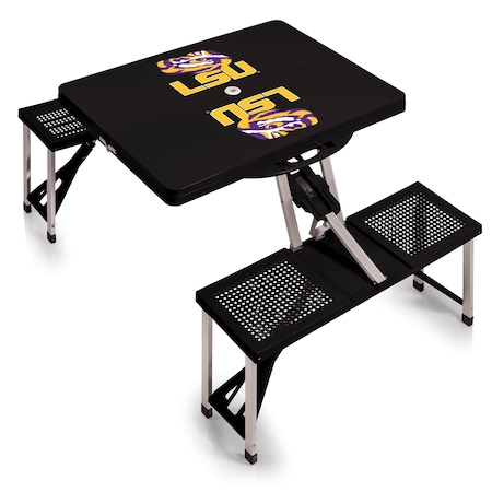 Picnic Time Family Of Brands LSU Tigers - Picnic Table Portable Folding Table, Black 811-00-175-294-0